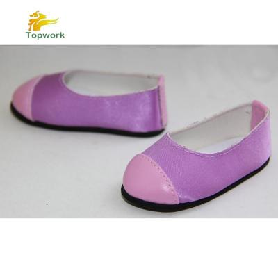 China Elegant Doll Shoes Purple Satin American Elegant 18 Inch Girl Doll Shoes for sale