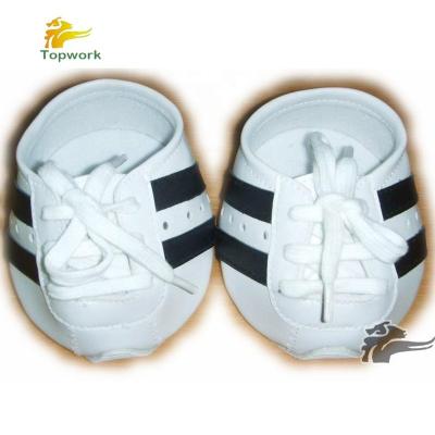 China Simple White PU Teddy Bear Doll Shoes Toy Shoes for sale