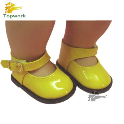 China Yellow PU Doll Sneakers for Annabel Doll Stylish Shoes in Toy Shoes Fit for 24 Inch Dolls for sale