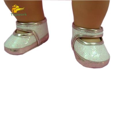 China PU Leather With EVA Sole Fashion 15 Inch Doll Shoes for sale