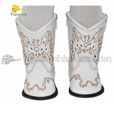 China Beautiful simple and cute white embroidery American girl doll 18 inch boots for sale