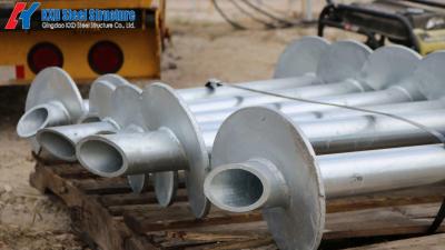 China Hot DIP Galvaniserend Prefab Steel Pile-ground Bracket met Schroef Helicale Anker Bolt Te koop