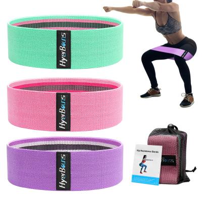 China 2021 Buliding 2021 Logo Body Fabric Hip Circle Custom Loop Elastic Fitnesse Resistance Bands Set for sale