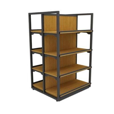 China Corrosion protection Factory Supplier Steel-wood Supermarket Shelves Multi-faceted Storage Shelves can be Customized for sale