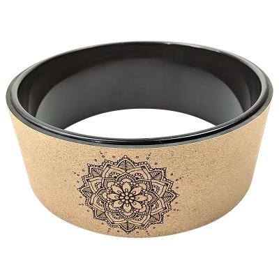 China Hot Selling Home Use Fitness Floral Pattern Massage Cork Yoga Deep Wheel Back for sale