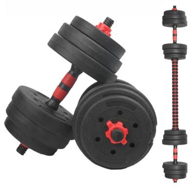 China 10KG 15KG 20KG 30KG 40KG Universal Gym Fitness Equipment Body Exercise Cement Material Plastic Adjustable Dumbbell Set for sale