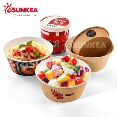 China Sunkea Disposable Eco-friendly Kraft Paper Salad Bowl for sale