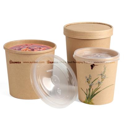 China Disposable Bamboo Pulp Soup Cups Eco - Friendly Biodegradable Take Away Paper Soup Bowls for sale