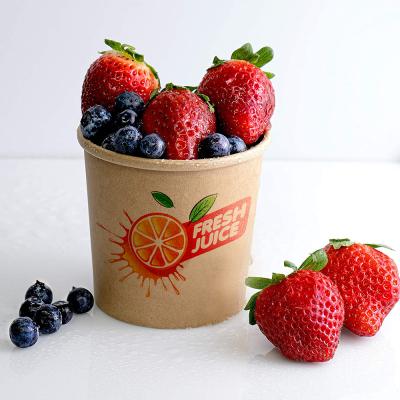 China Disposable Soup Cups Container Food Wrapping Paper Soup Cup With Kraft Paper Lid for sale