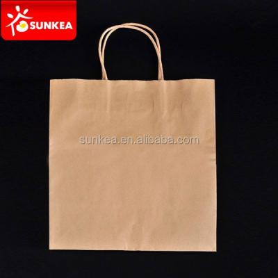 China Disposable Carry To Go Kraft Paper Food Packaging Bag for sale