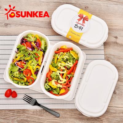 China 100% Biodegradable Microwavable Sugar Cane Pulp Food Packaging Lunch Box for sale