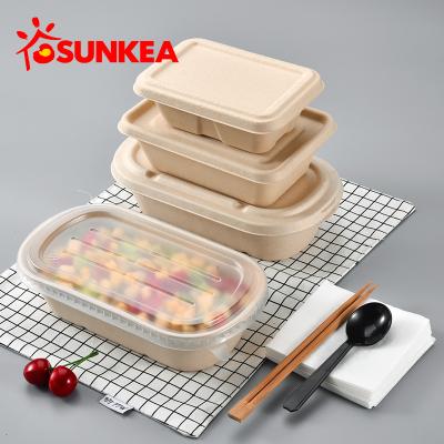 China Sunkea 100% Compostable Biodegradable Food Container Pulp Packaging Box for sale