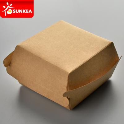 China Sunkea Disposable Wholesale Paper Burger Boxes , Food Grade Paper Box Customized Disposable Cardboard Accept for sale