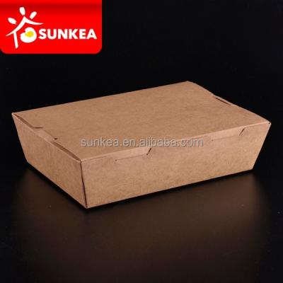 China Disposable Paper Meal Box , Recycled Brown Kraft Paper Food Box for sale