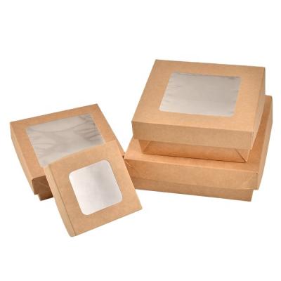 China Sunkea Wrapping Paper Bakery Window Disposable Fancy Cake Box For Food for sale