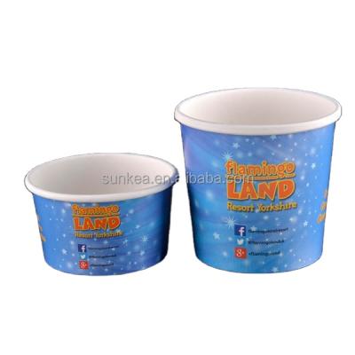 China 100ml 200ml 300ml 400ml 500ml Disposable Ice Cream Disposable Printed Paper Cups for sale