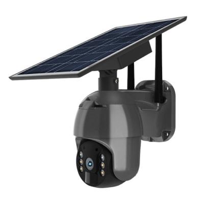 China 1080p NIGHT VISION solar battery radio security IP65 4G outdoor waterproof dome camera with PIR&Ai motion detection wifi solar camera for sale