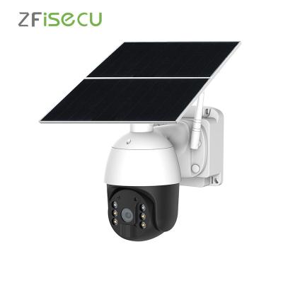 China PAN-TILT ZFISECU 4MP wifi solar camera outdoor waterproof solar panel ip65 20W foldable box big continuously recording solar wifi camer for sale