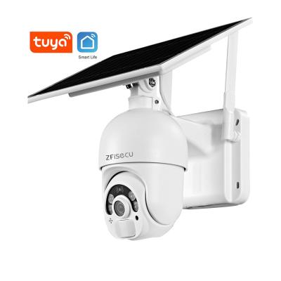 China Tuya Siren Camera1080p WiFi Security Camera System Low Power Solar Wireless Built-in Battery Camera Smart Life App for sale