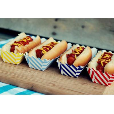 China Disposable Custom Printed Eco Friendly Fried Chicken Fries Burger Packaging Waffle Pulp Snack Waffle Food Paper Boat Disposable Hot Dog Tray for sale