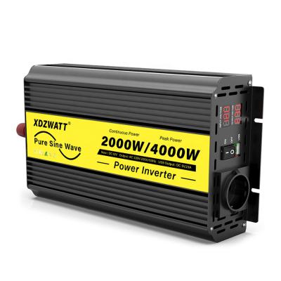 China Hot dc to 1500 ac voltage portable power 1000 2000 wattage options wave 12v 24v to 220v pure sine off-grid inverter for home 23*18*7.2(cm) for sale