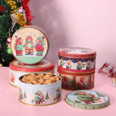 China Luxury food wholesale food grade metal round springform biscuit container tin box large for cookies biscuit for sale