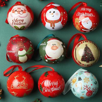 China 2021 New Luxury Custom Logo Candy Chocolate Tin Box Christmas Ball Shape Empty Christmas Packaging Tin Boxes for sale