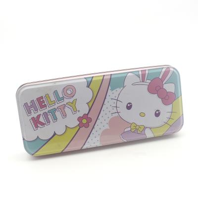 China Wholesale Custom Cute Empty Big Kids Children's Cute Empty Tin Kitty Tin Metal Tin Packaging Pencil Case for sale