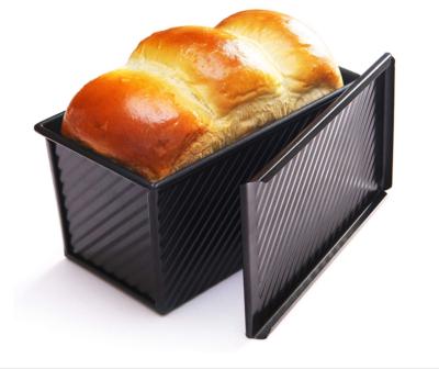 China Disposable Custom Rectangle Metal Bread Tin Bread Canister Bread Storege Box Toast Bread Pan Baking Tray With Lid for sale