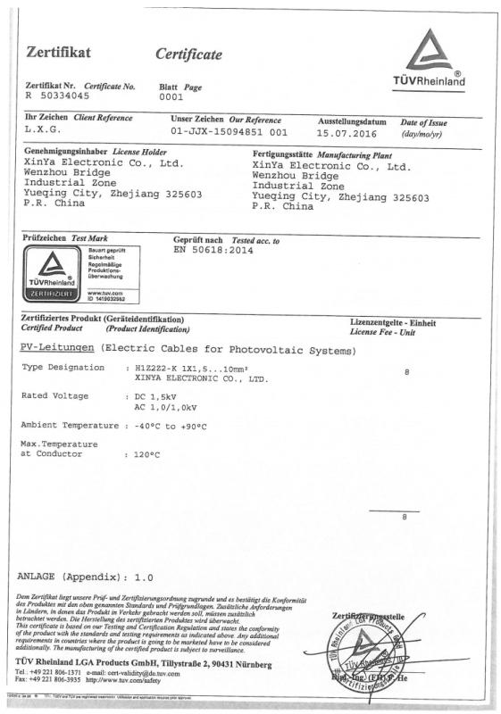 TUV mark - Xinya Electronic Co., Ltd.