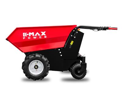 China Farms K-maxpower CE Approved 500kg Capacity 48V 20AH Self Loading Electric Track Garden Mini Skid Steer Loader Dumper Machine for sale