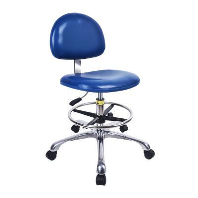 China Adjustable Anti-Static Cleanroom Chair Synthetic Leather Desk Fabric/PU Foam Clean Room Lab Chair (Height) for sale