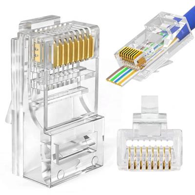 China Single Power Factory Supply UTP Punch Out Cat6 RJ45 Connector 8p8c Modular Plug Socket Crystal CCTV Connector for sale