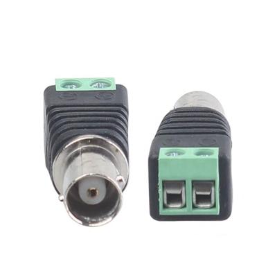 China Electronic Products 2 Pin Male And Female BNC Green Balanced Transformer Terminal Connector With Screw For Coaxial Cable BNC Audio Video Power Adapter for sale