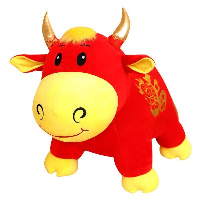 China China Supply Traditional Red Cow Doll Stuffed Plush Toy Happy New Year Gift China Supply Cotton Promotional Stuffed Toys for sale