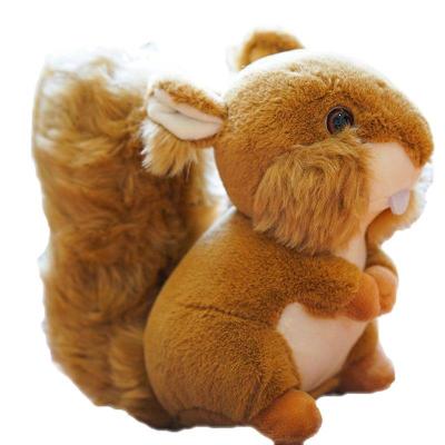 China Promotional Cute Squirrel Plush Soft Animal Toys Wholesale Stuffed Brown Realistic Squirrel Mascot Toys for sale