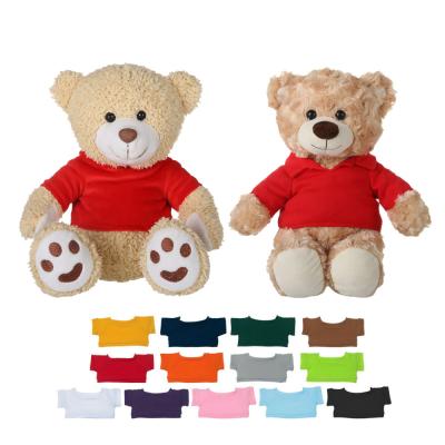 China Custom Plush Stuffed Teddy Bear T Shirts Wholesale Soft Animal Plush Toy With Custom Bear Logo for sale