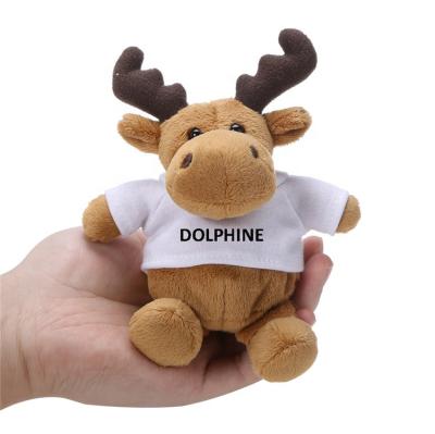 China Promotion Gift and Game of Various Stuffed Animals Plush Toys Stuffed Animals Deer Toy with T-shirt Logo Custom Plush Key Chain for sale