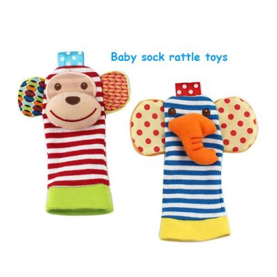 China Baby Accompany and Education Best Gifts Cartoon Baby Rattle Plush Soft Toys Shape Baby Ball Socks Play Wrist Rattle Newborn Baby Toys for sale