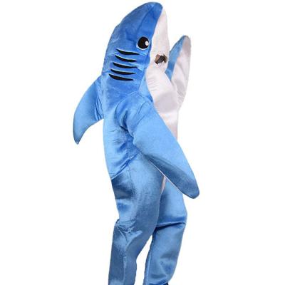 China Party Customized Plush Shark Mascot Costume Printing Logo Funny Shark Doll Cosplay Costume for sale