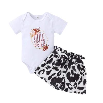 China New Arrival Anti-Shrink Letter Printed Black And White Cow Shorts Babies Clothing Sets for sale