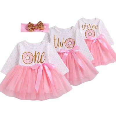 China Bowknot Breathable Mesh Skirt Princess Puffy Puffy Skirt 6 Months Baby Dresses Party Summer for sale