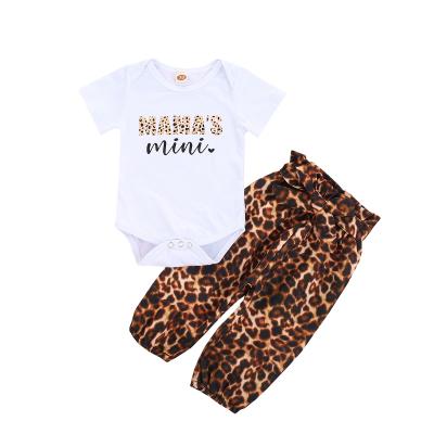 China 2021 New Arrival Anti-Shrink Short Sleeve Baby Clothing Leopard 3 Pieces for sale