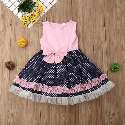 China Hot Sale Dot Print Breathable Dress Solid Color Toddler Newborn Baby Clothes For Summer for sale