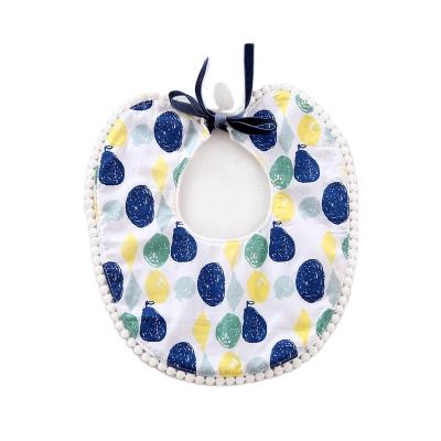 China Baby Bibs Newborn Floral Round Cotton Adjustable High Quality Washable Feeding Bibs for sale