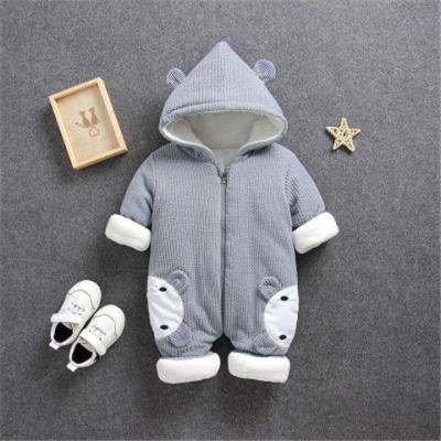 China Casual Wholesale Newborn Jumpsuit Clothes Warm Infant 100% Cotton Toddler Hoodie Rompers for sale