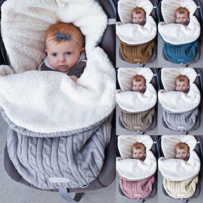 China Breathable Baby Plus Velvet Sleeping Bag Deep Knitted Warm Covering Sleeping Bag Baby Wool Sleeping Bag for sale