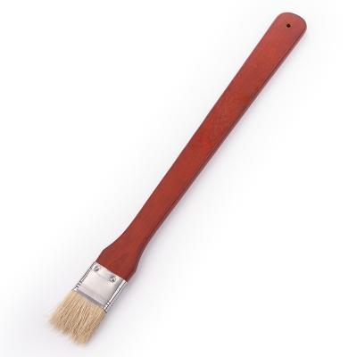 China Heat Resistance Factory Logo Customization Stainless Steel BBQ Utensils Brush With Wooden Handle for sale