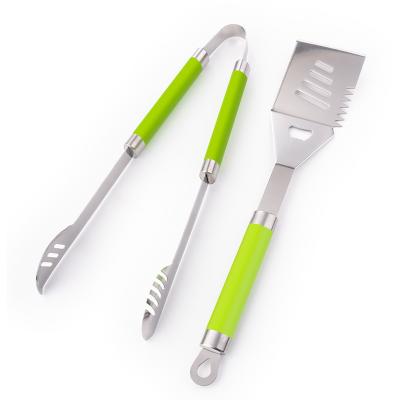 China Heat Resistance Factory Event Promotion Stainless Steel BBQ Clip Shovel 2 Set with TPR Soft Touch for sale