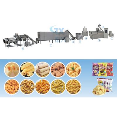 China Small rice food extrusion machines corn puffed snack food extrusion line full set for sale